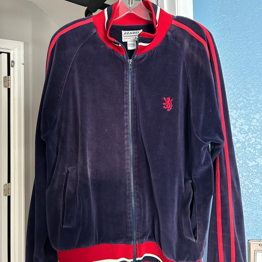 Vintage BB Jeans London Velour Track Suit Top